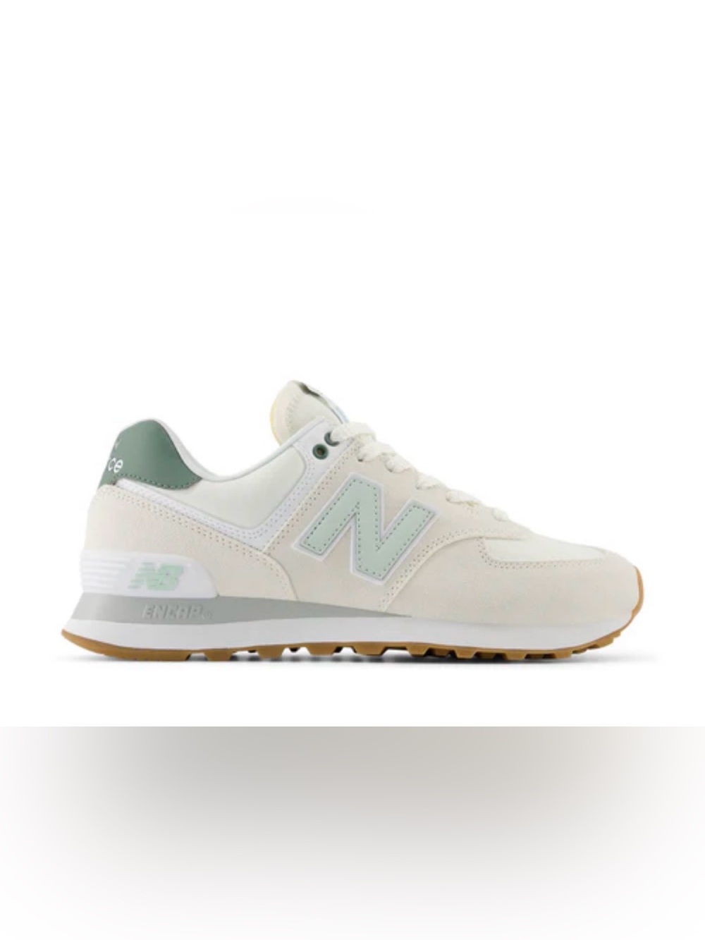 New Balance Cream and Mint Green Retro Runner Sneakers